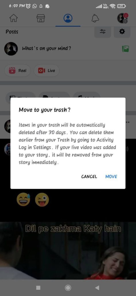 facebook video delete
